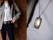 Antique Navajo Stamped Silver Concho Fob Necklace  c.1940