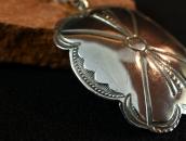 Antique Navajo Stamped Silver Concho Fob Necklace  c.1940