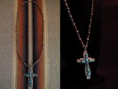 Horace Iule Zuni Vintage Cross Fob Beaded Necklace  c.1940～