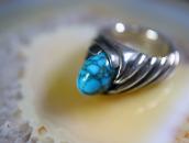 【Lewis Lomay】Hopi High Grade Lone Mt. Turquoise Ring c.1965～