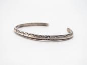 Antique Navajo 卍 Stamped Narrow Triangle Wire Cuff  c.1930
