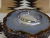 Antique Navajo 卍 Stamped Narrow Triangle Wire Cuff  c.1930