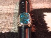 Vtg Cast Silver Men's Ring w/Spider Web Turquoise  c.1965～