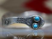 Antique Pueblo Rattlesnake Shape Ingot Silver Cuff c.1930～