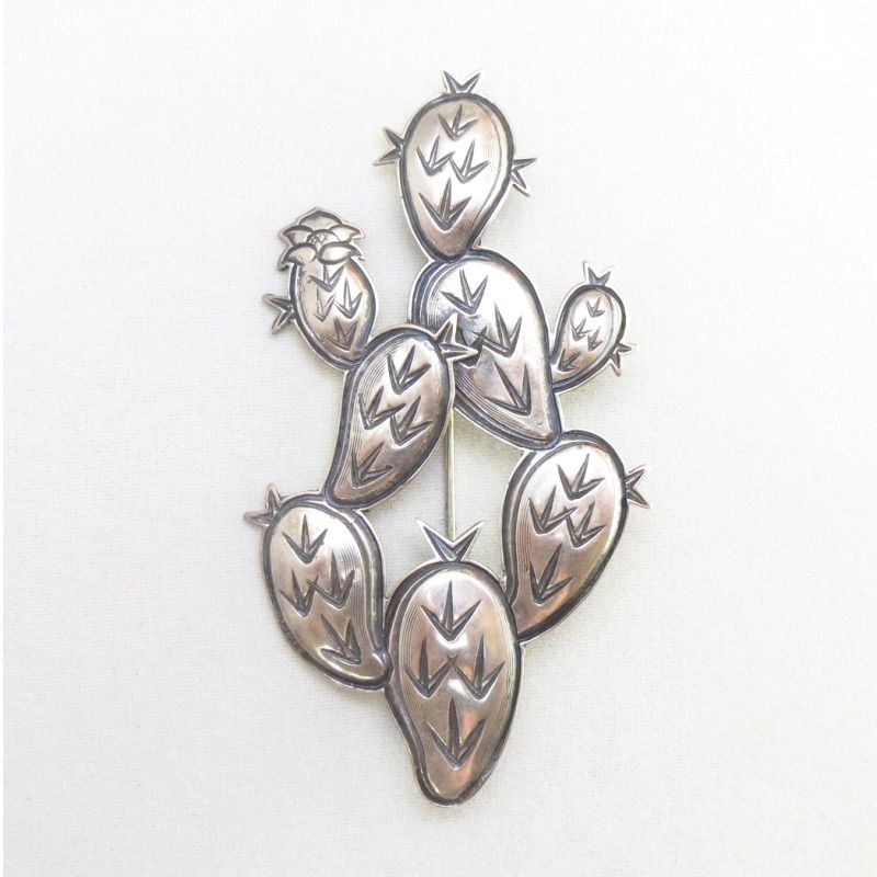 【Kit Carson】 Cactus Motif Vintage Western Silver Pin c.1990～