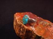 Antique Navajo Small Ring /Gem Lone Mt. Turquoise  c1940