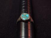 Antique Navajo Small Ring /Gem Lone Mt. Turquoise  c1940
