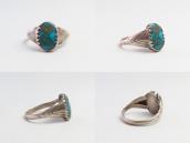 Antique Navajo Small Ring /Gem Lone Mt. Turquoise  c1940