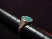 Antique Navajo Small Ring /Gem Lone Mt. Turquoise  c1940