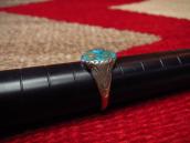 Antique Navajo Small Ring /Gem Lone Mt. Turquoise  c1940