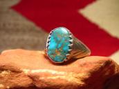 Antique Navajo Small Ring /Gem Lone Mt. Turquoise  c1940