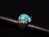 Atq Navajo CastSilver Men's Ring w/Hi-Dome Turquoise c.1930～