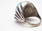 Atq Navajo CastSilver Men's Ring w/Hi-Dome Turquoise c.1930～