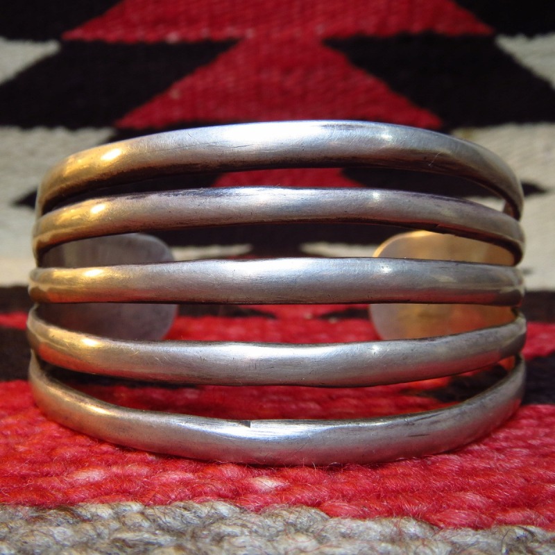 Antique Ingot Silver Split Shank Wide Cuff Bracelet  c.1930
