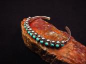 Vtg Zuni Turquoise & Silver Drops Row Cuff Bracelet  c.1940～
