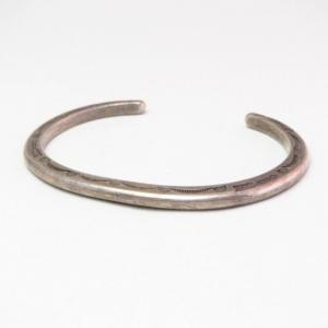 Antique Arrow Stamped Ingot Silver Narrow Bracelet c.1950～