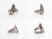 Antique Coiled Rattlesnake Shape Stamped Silver Ring c.1930～