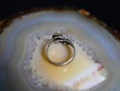 Antique Coiled Rattlesnake Shape Stamped Silver Ring c.1930～