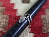 Antique Coiled Rattlesnake Shape Stamped Silver Ring c.1930～