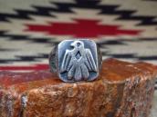 Vintage Navajo Thunderbird Applique Seal Ring  c.1940～