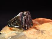 Vintage Navajo Thunderbird Applique Seal Ring  c.1940～