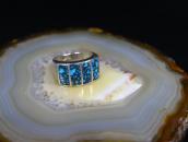Antique Zuni Hi-Grade Godber Turquoise Inlay Ring  c.1940～
