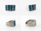 Antique Zuni Hi-Grade Godber Turquoise Inlay Ring  c.1940～