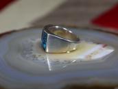 Antique Zuni Hi-Grade Godber Turquoise Inlay Ring  c.1940～