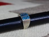 Antique Zuni Hi-Grade Godber Turquoise Inlay Ring  c.1940～