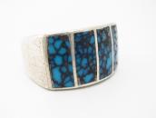 Antique Zuni Hi-Grade Godber Turquoise Inlay Ring  c.1940～