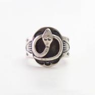 Antique Navajo Snake Applique 卍 Stamped Tourist Ring  c.1930