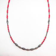 Vintage Silver & White Heart Beaded Rebuild Necklace