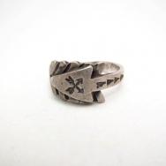 Antique Arrow Shape Stamped Silver Small Ring  c.1930～