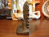 Antique Indian Head Chief Metal Bookend  1925