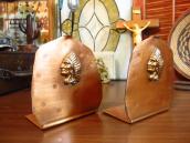 Antique Indian Head Chief Copper Bookend  c.1926