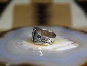 Antique Tiki Applique 卍 Stamped Hawaiian Tourist Ring c.1930