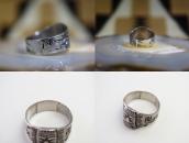 Antique Tiki Applique 卍 Stamped Hawaiian Tourist Ring c.1930