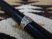 Antique Tiki Applique 卍 Stamped Hawaiian Tourist Ring c.1930