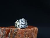 Antique Tiki Applique 卍 Stamped Hawaiian Tourist Ring c.1930