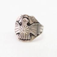 Vintage Navajo T-bird Applique Cigar Band Men's Ring c.1940～