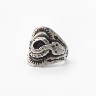 Atq Navajo Snake Applique & Stamped Cigar Band Ring c.1930～