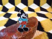 OLDPAWN Zuni Chip Inlay Mickey Silver Ring  c.1980