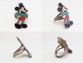 OLDPAWN Zuni Chip Inlay Mickey Silver Ring  c.1980