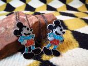 Zuni Vintage Chip Inlay Mickey Fob Necklace  c.1980