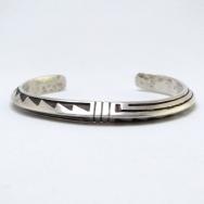 【Victor Coochwytewa】 Hopi Overlay TriangleWire Cuff c.1960 1