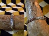 【Victor Coochwytewa】 Hopi Overlay TriangleWire Cuff c.1960 2