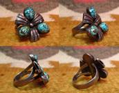 Vintage Tripartite Ring w/3 Spiderweb TQ c.1960