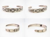Atq Navajo 卍 Thunderbird & Arrows Stamped Silver Cuff c.1930