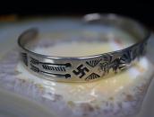 Atq Navajo 卍 Thunderbird & Arrows Stamped Silver Cuff c.1930
