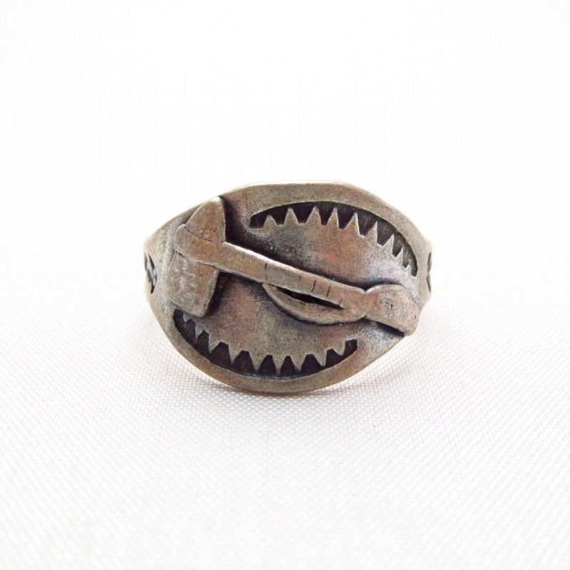Antique Tomahawk Patched Silver Tourist Ring  c.1930～